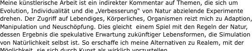 Meine k�nstlerische Arbeit ist ein
